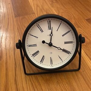 Classic Black and White Table Clock